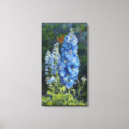 Galleriet "Delphiniums" Wrapped Canvas Skriv ut