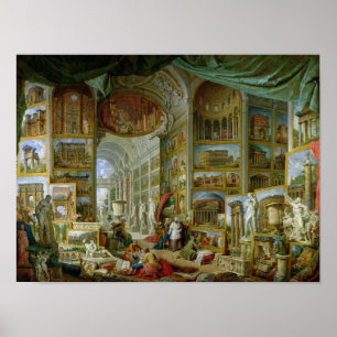 Gallerit av beskådar av forntida Rome, 1758 Poster
