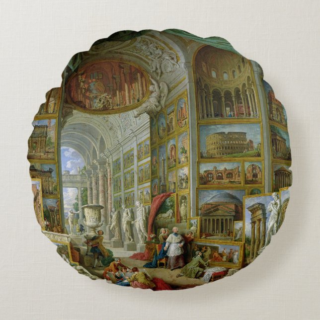 Gallerit av beskådar av forntida Rome, 1758 Rund Kudde (Framsidan)