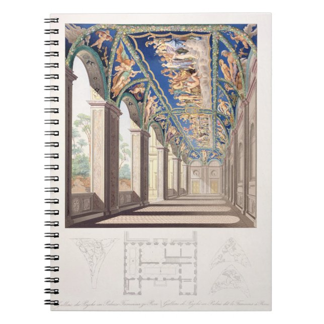 Gallerit av psyken på villan Farnesina, Rome Anteckningsbok Med Spiral (Framsidan)