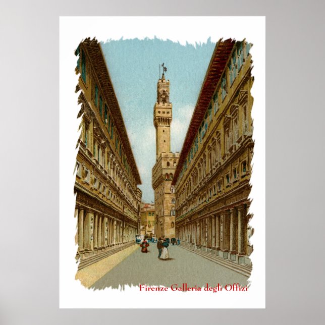 Gallery Aquarelle Florence Uffizi Gallery Poster (Framsidan)