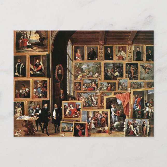 Gallery of Archduke Leopold in Brussels, 1640 Vykort (Framsida)