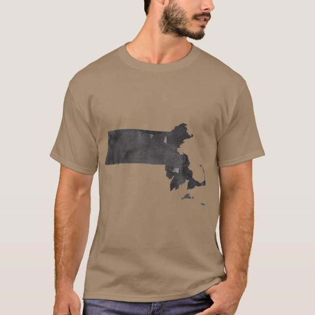 Gallery Wall Art Massachusetts State Disline Vatte T Shirt (Framsida)