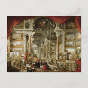 Gallery with Views of Modern Rom, 1759 Vykort