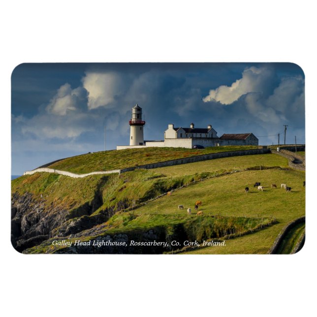 Galley Head fyr, Co. Cork Irland Magnet (Horisontell)