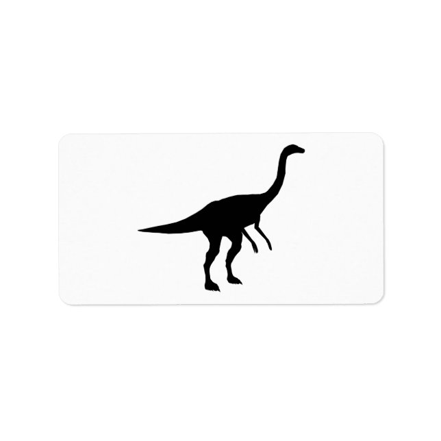 Gallimus Dino Dinosaur Silhouette Adressetikett (Framsidan)