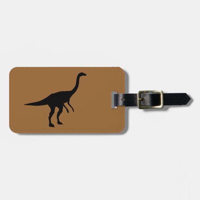 Gallimus Dino Dinosaur Silhouette Bagagebricka (Horisontell Framsida)
