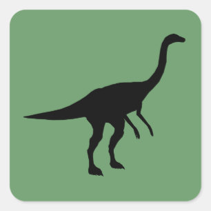 Gallimus Dino Dinosaur Silhouette Fyrkantigt Klistermärke