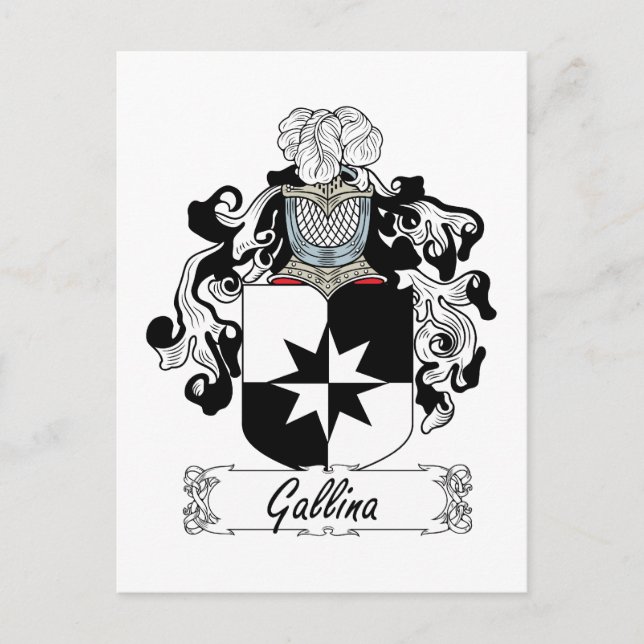 Gallina Family Crest Vykort (Framsida)
