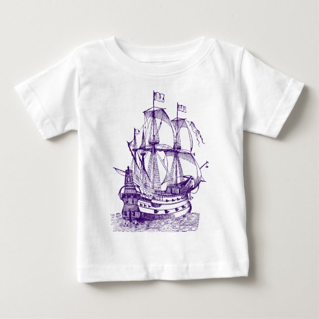 Gallion - djup Lila T Shirt (Framsida)