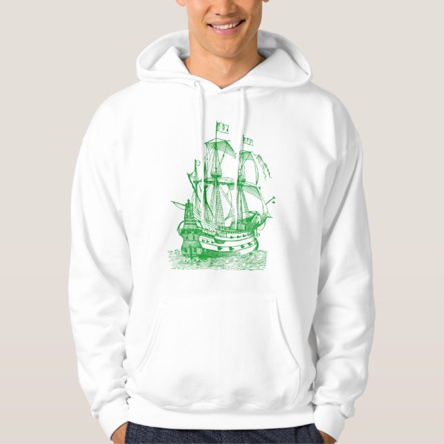 Gallion - Grass Grönt Sweatshirt Med Luva (Framsida)