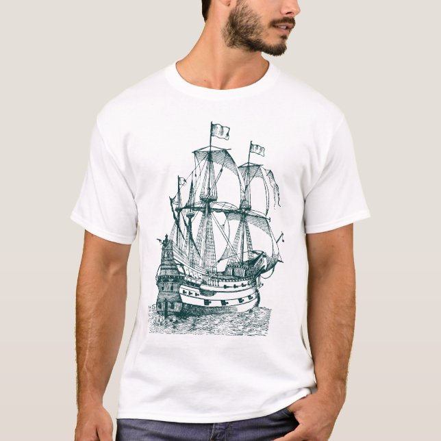 Gallion - Mörk grönt T Shirt (Framsida)