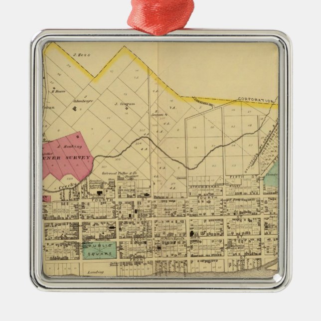 Gallipolis Ohio Julgransprydnad Metall (Framsidan)