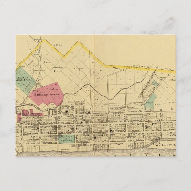 Gallipolis, Ohio Vykort (Framsida)