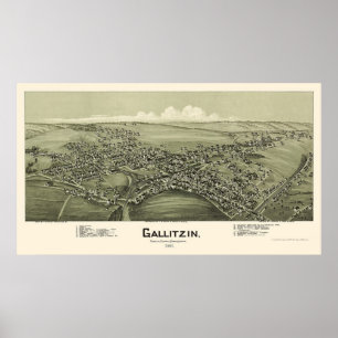 Gallitzin panorama- karta för PA - 1901 Poster