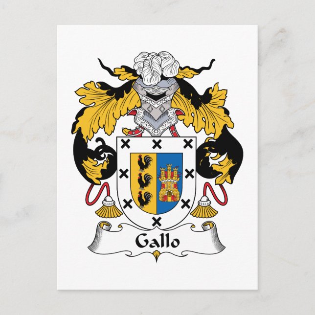 Gallo Family Crest Vykort (Framsida)