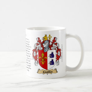 Gallo, ursprung, den menande och vapensköldmuggen kaffemugg
