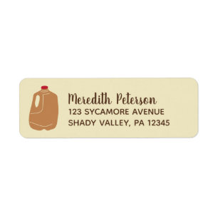 Gallon Apple Cider Jug Returadress Etikett