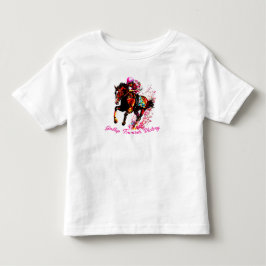 Gallop Mot Victory. Elegant Horse Porträtt med T Shirt
