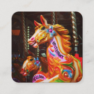 Gallopers (Fairground Horses) Fyrkantigt Visitkort
