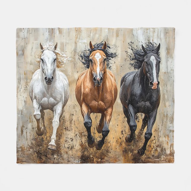 Galloping av hästtyp fleecefilt (Framsidan (Horisontell))