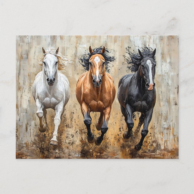 Galloping av hästtyp vykort (Framsida)