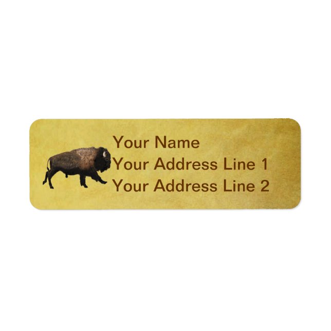 Galloping Bison Returadress Etikett (Framsidan)
