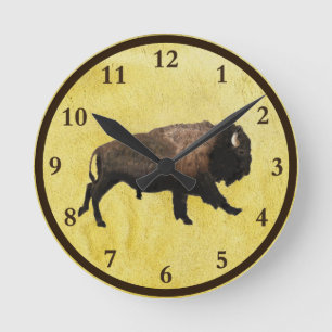 Galloping Bison Rund Klocka