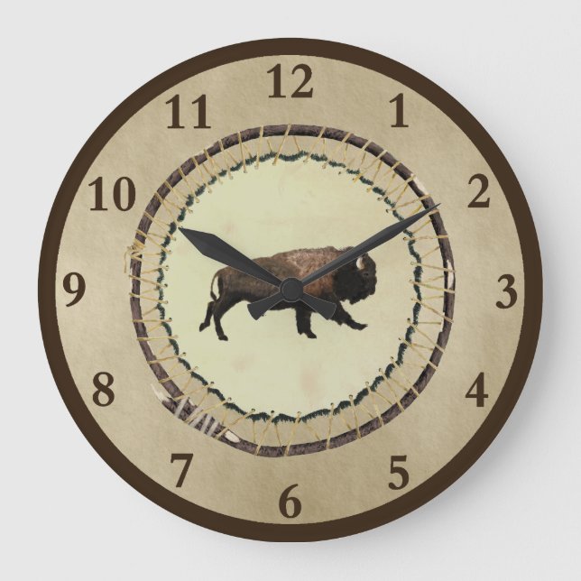 Galloping Bison Stor Klocka (Framsida)