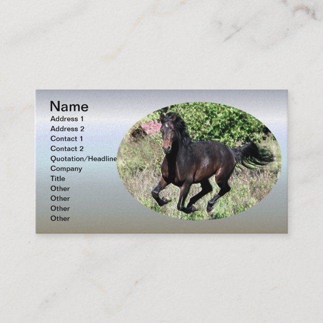 Galloping Chestnut Horse Visitkort (Framsida)