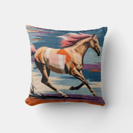 Galloping Grace" Handmade Horse Kilim Cushion Kudde