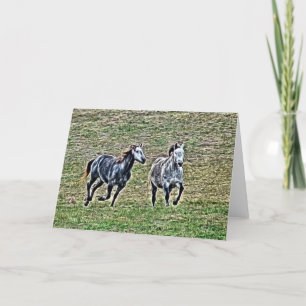 Galloping Grått Horses tillfällen Kort