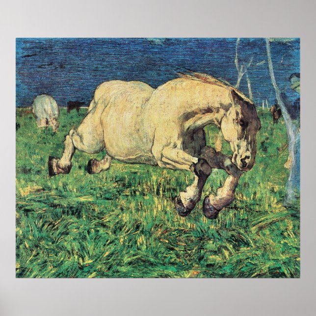 Galloping Horse av Giovanni Segantini, Vintage Art Poster (Framsidan)