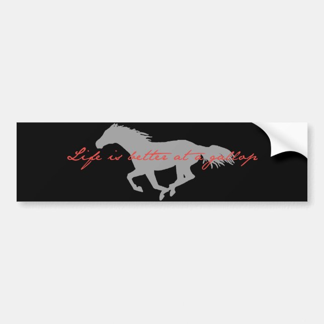 Galloping Horse Bumper Sticker Bildekal (Framsidan)