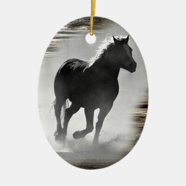 Galloping Horse Julgransprydnad Keramik (Framsidan)
