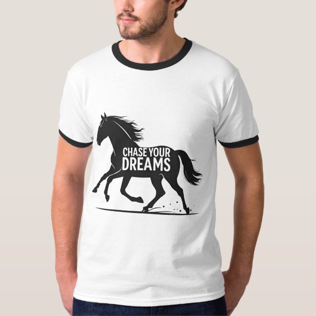 Galloping Horse Silhouette T Shirt (Framsida)