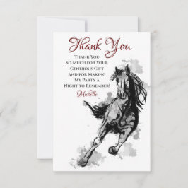 Galloping Horse Sketch Flat Birthday Tack Kort