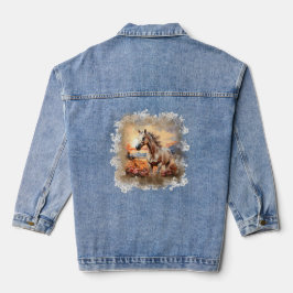 Galloping Horse Sunset Denim Jacka