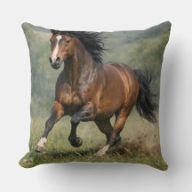 Galloping Horse Throw Pillow – Realistic Equestria
