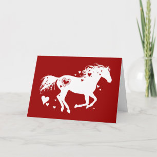 Galloping Horse Valentines Day Card Helgkort