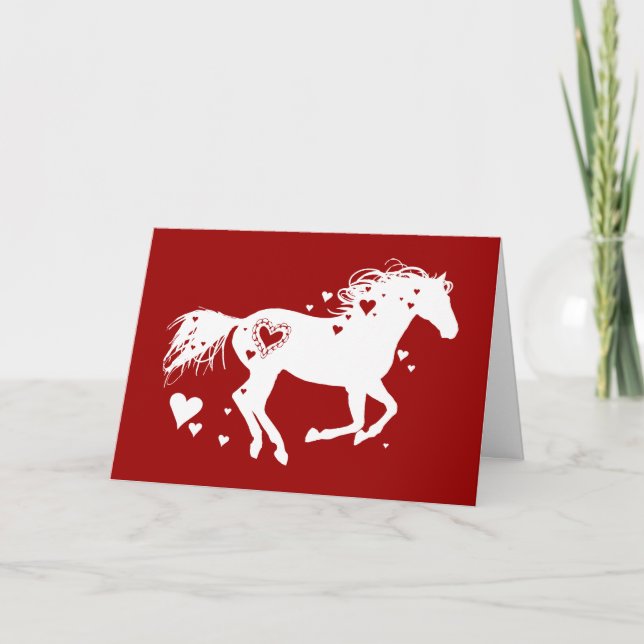 Galloping Horse Valentines Day Card Helgkort (Framsida)