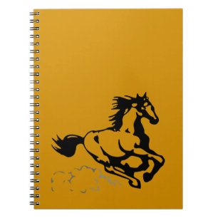 Galloping Horse Vild och Free Anteckningsbok Med Spiral