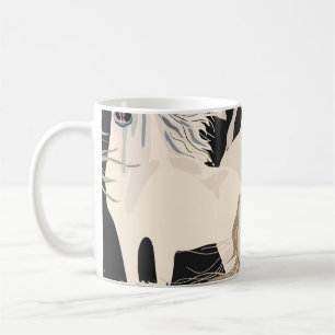 Galloping horse vintage seamless mönster. Kvadrati Kaffemugg