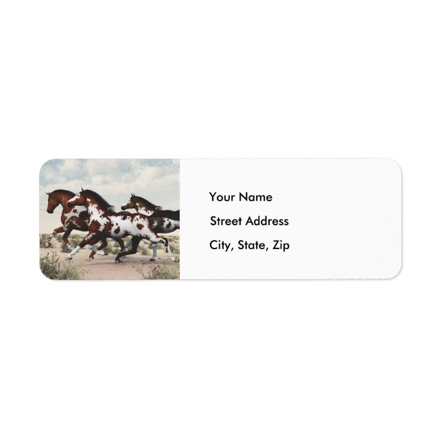 Galloping Horses - Adressetiketter Returadress Etikett (Framsidan)