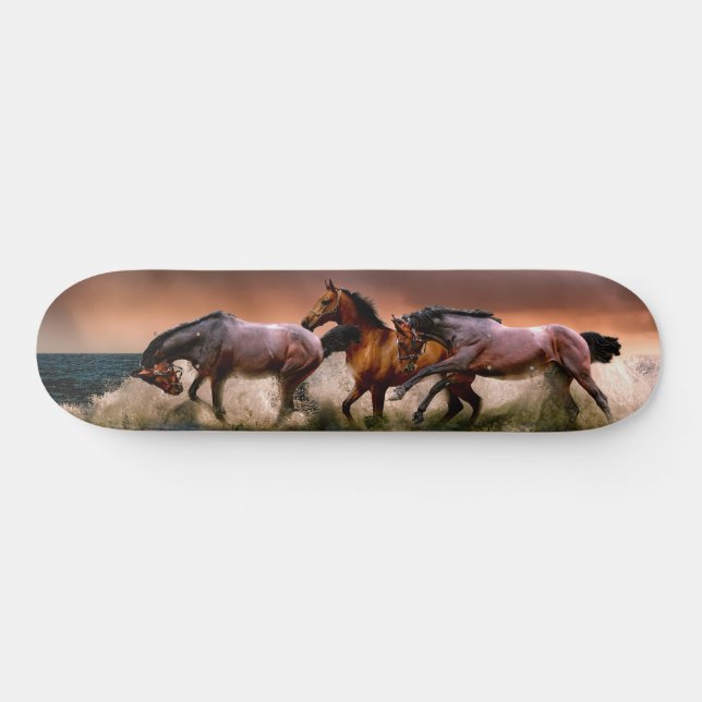 Galloping Horses in Surfa Skateboard (Horz)
