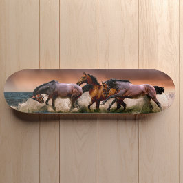 Galloping Horses in Surfa Skateboard Deck