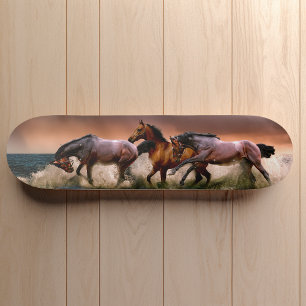 Galloping Horses in Surfa Skateboard Deck