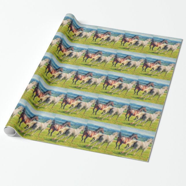 Galloping Horses Presentpapper (Utrullad)