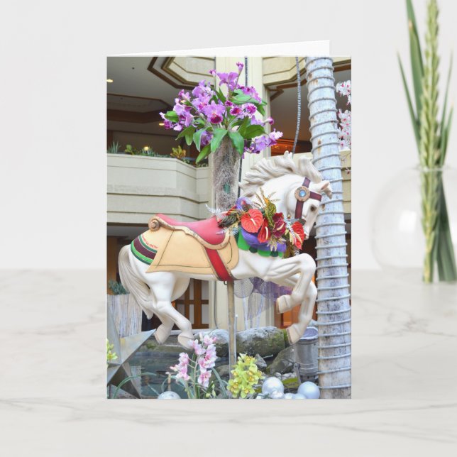 Galloping jul Pony Helgkort (Framsida)