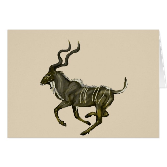 Galloping kudu hälsningskort (Framsidan Horizontal)